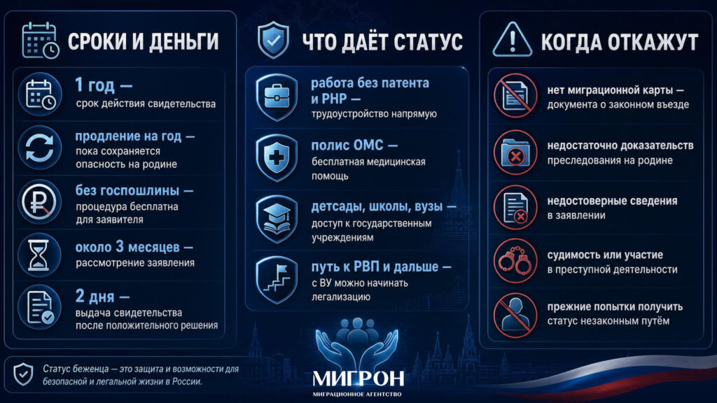 Временное убежище инфографика