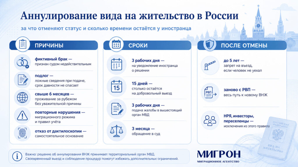 Аннулирование вида на жительство в России