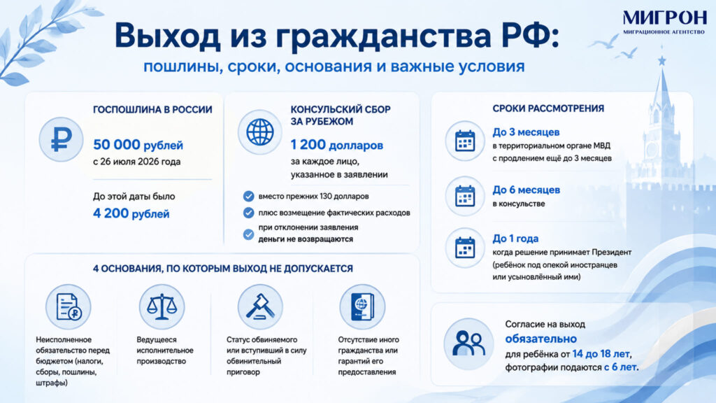 Отказ от гражданства РФ в 2026 инфографика