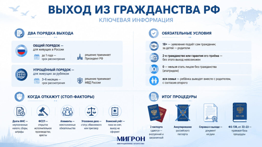 Выход из гражданства инфографика